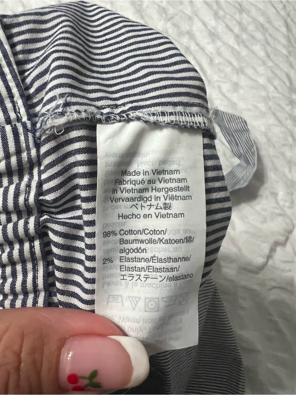 J. By J. Crew Blue White Striped Bow Tie Waist Cotton Shorts High Rise Size 4 - Picture 6 of 7